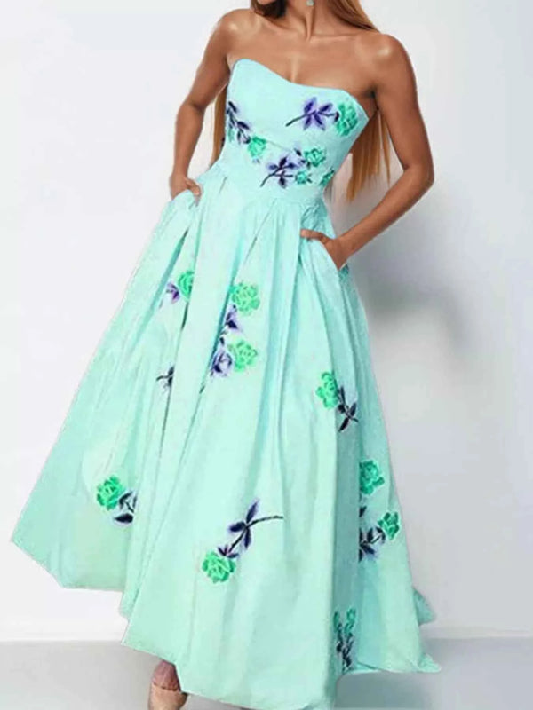 Floral print maxi dress with pockets — additional view 7