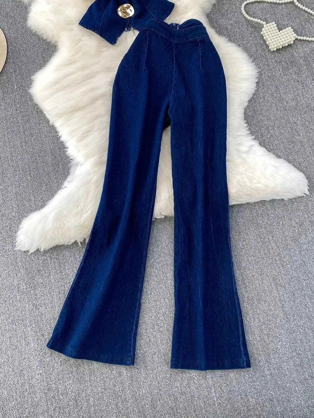 Trendy Flare Jeans and Vest Set view 4