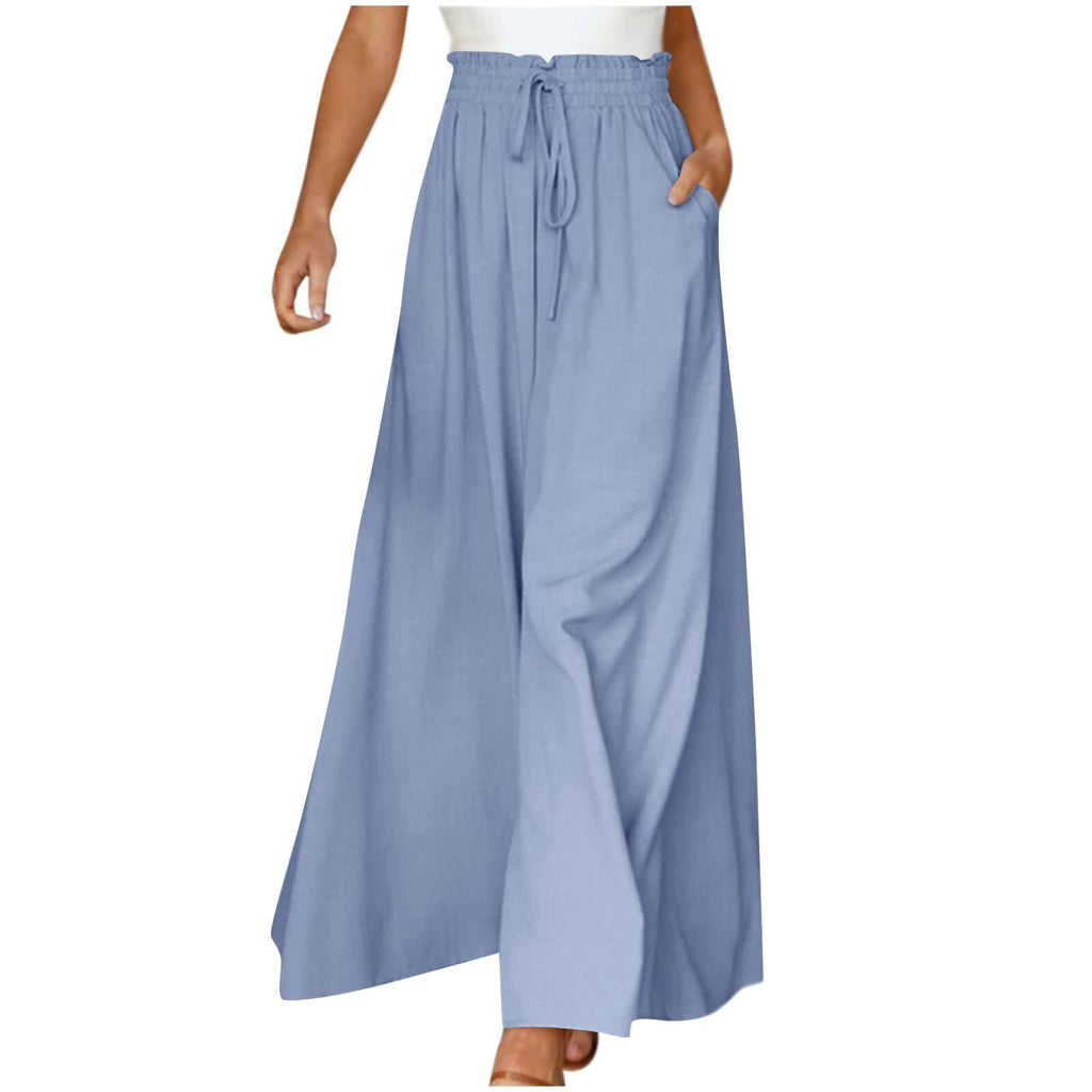 High-waisted wide-leg dress pants product image