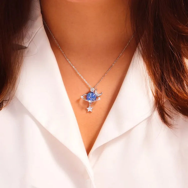 Zircon moon and star pendant necklace — additional view 4