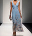 V-neck slim-fit chiffon evening gown — additional view 6