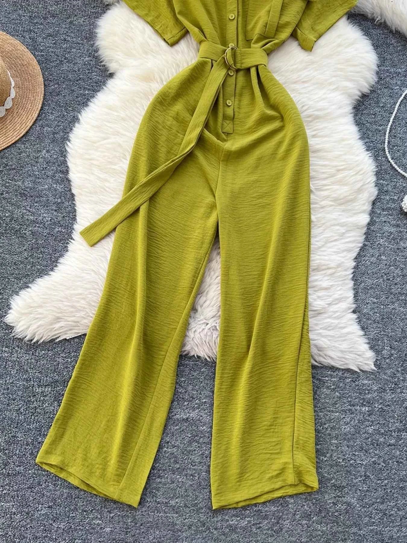 Casual Elegant Button Jumpsuit-Jumpsuit-Splashis-Splashis