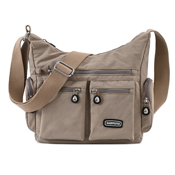 Water-Resistant Nylon Crossbody Bag for Women - Multi-Pocket Shoulder Bag, alternate product view