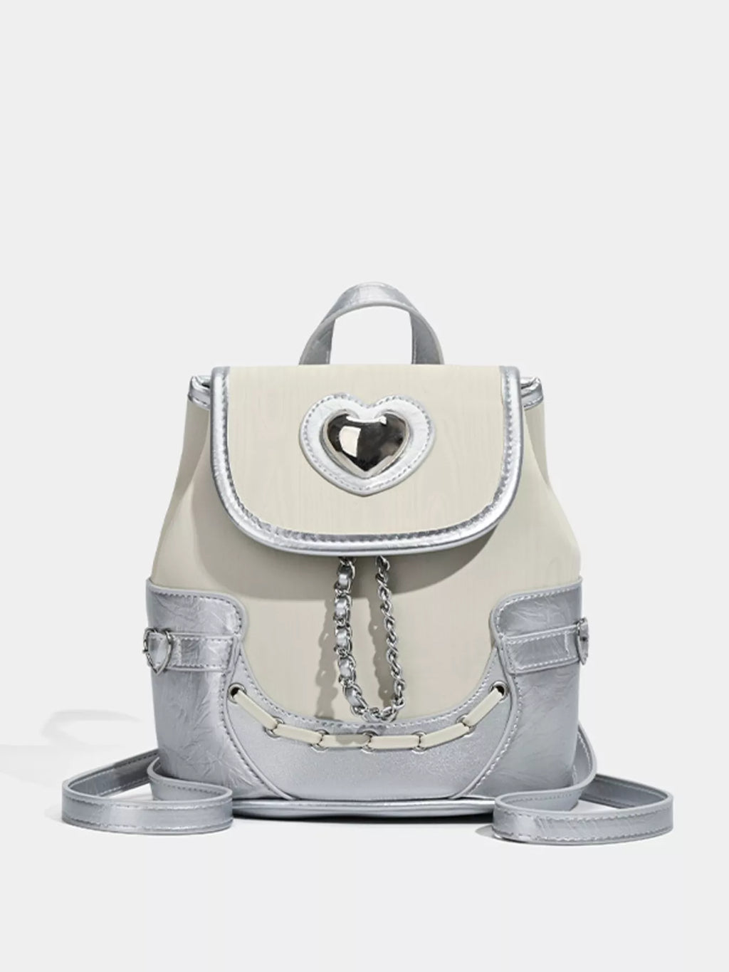 Mini Heart Flap PU Leather Backpack — product image 7
