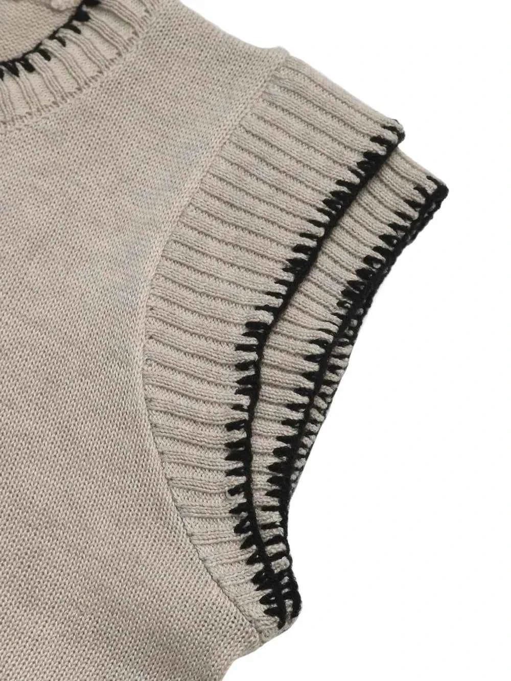 Cap sleeve knit top with contrast trim — additional view 6