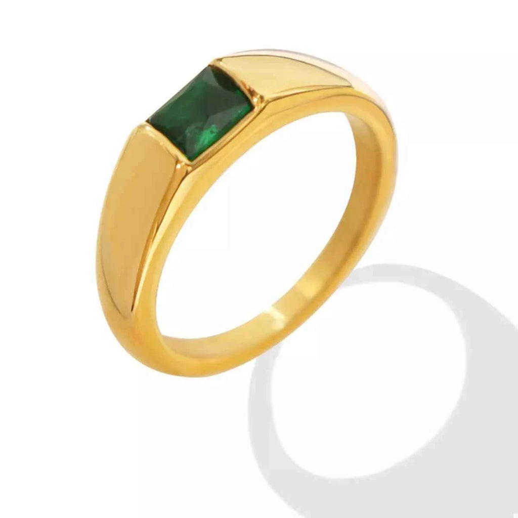 Zircon ring in 18K gold-plated titanium steel — additional view 3