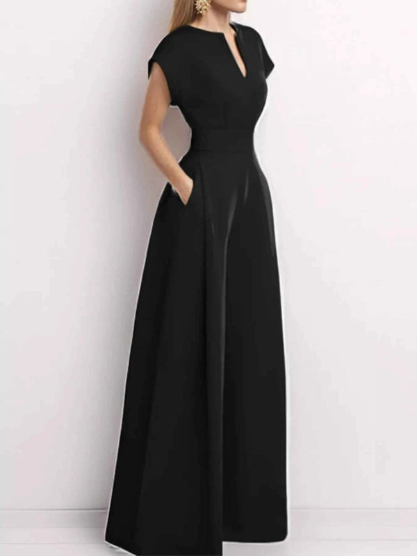 Plus size notched neck jumpsuit — additional view 9