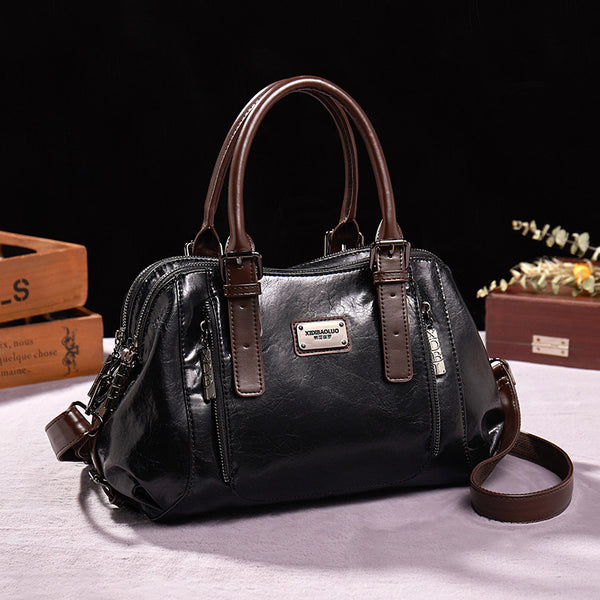 Women's PU Leather Crossbody Bag – Splicing Shoulder Tote, product view 9