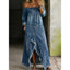 Distressed button-front denim dress product image