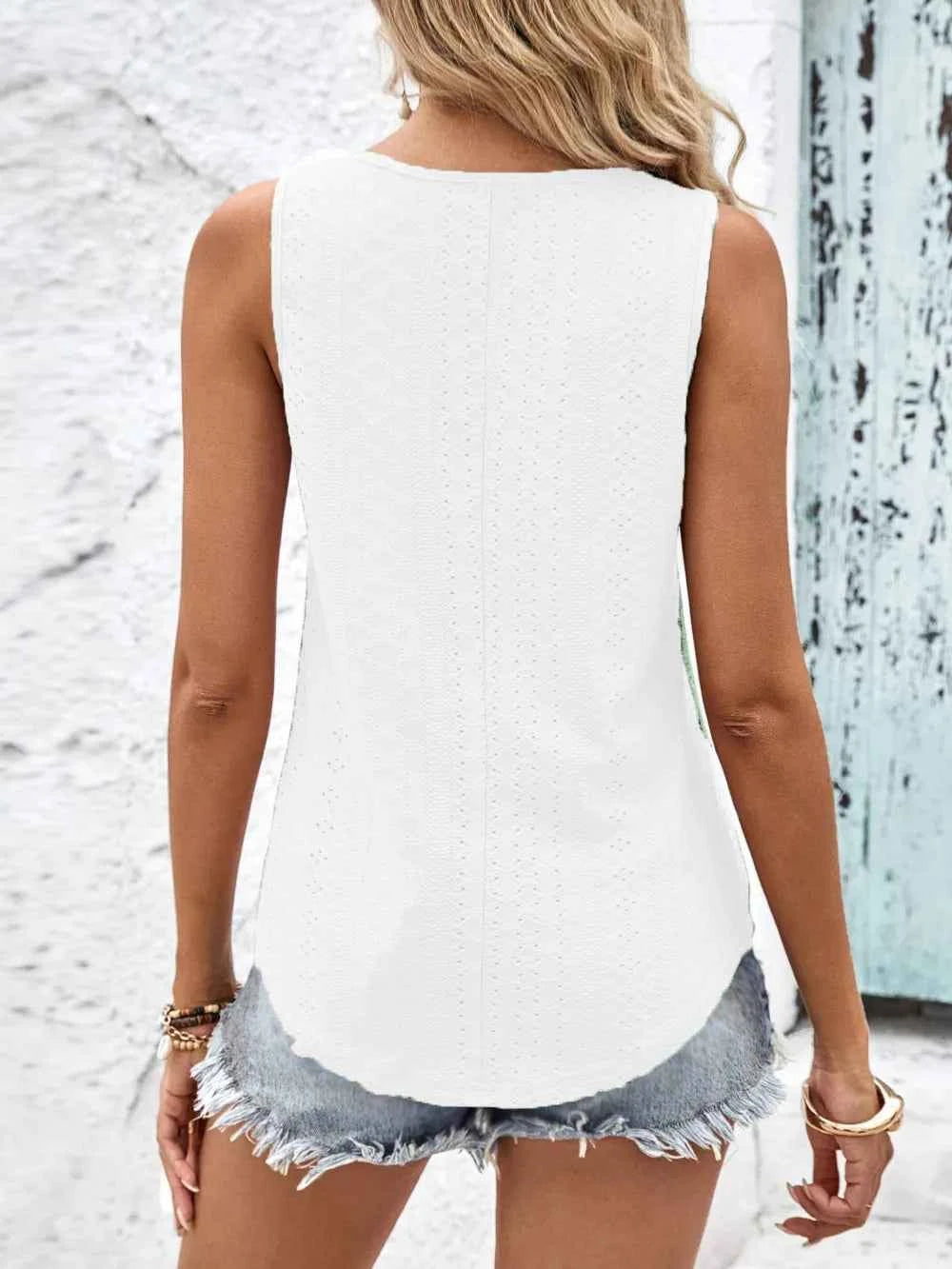 Eyelet wide strap tank top — additional view 12