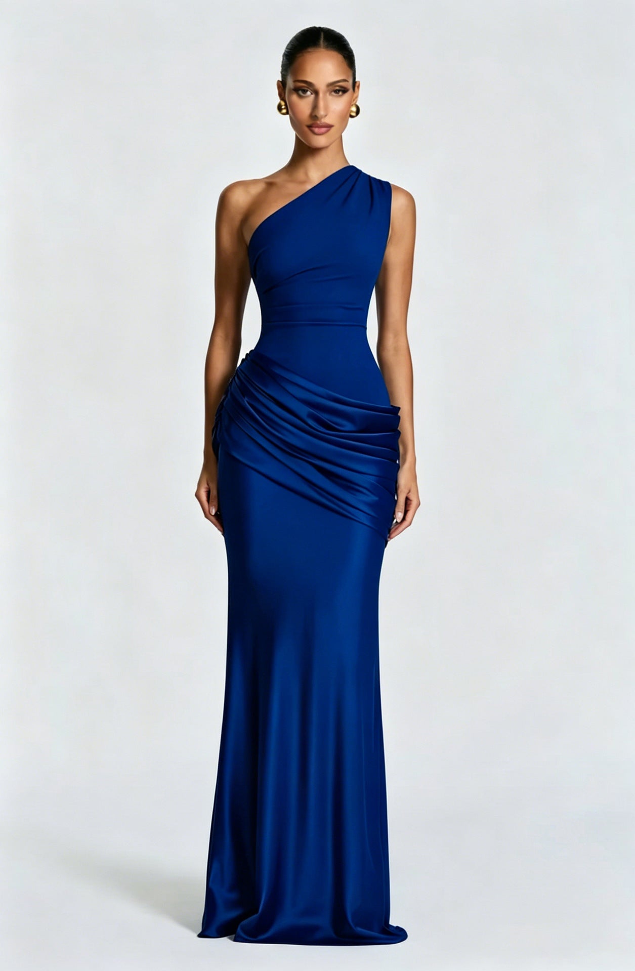 One-Shoulder Satin Mermaid Dress