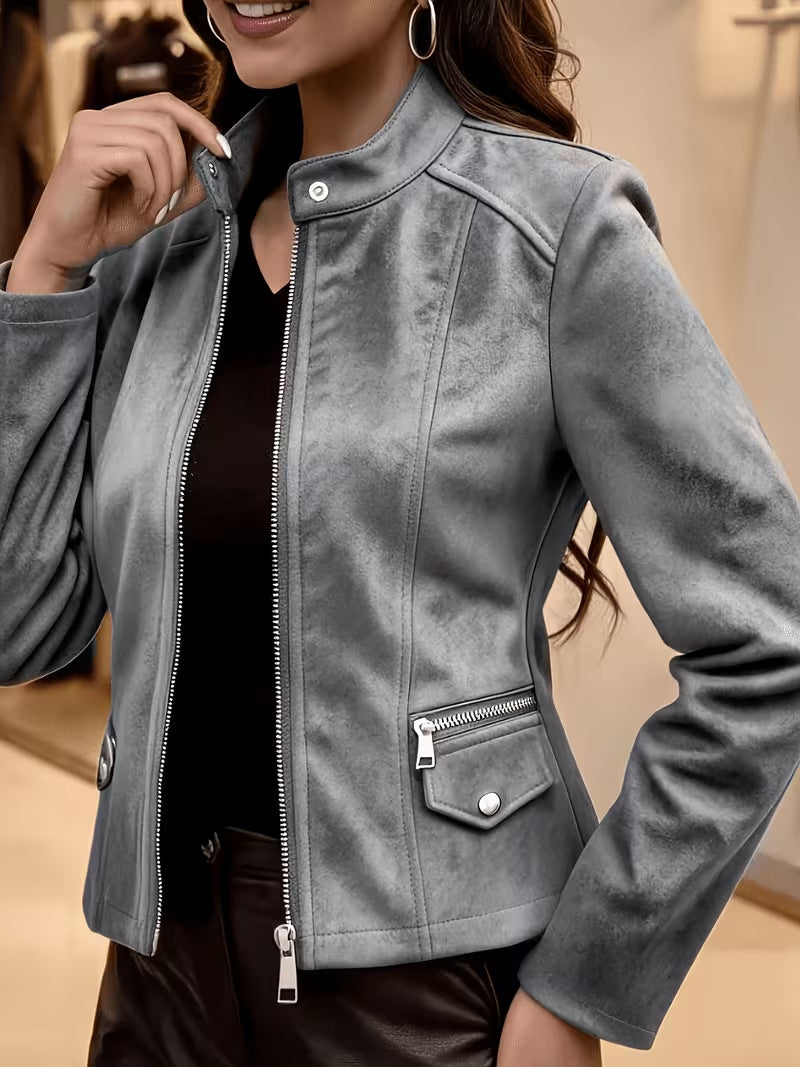 Retro metal-zip cardigan jacket for women, image 9