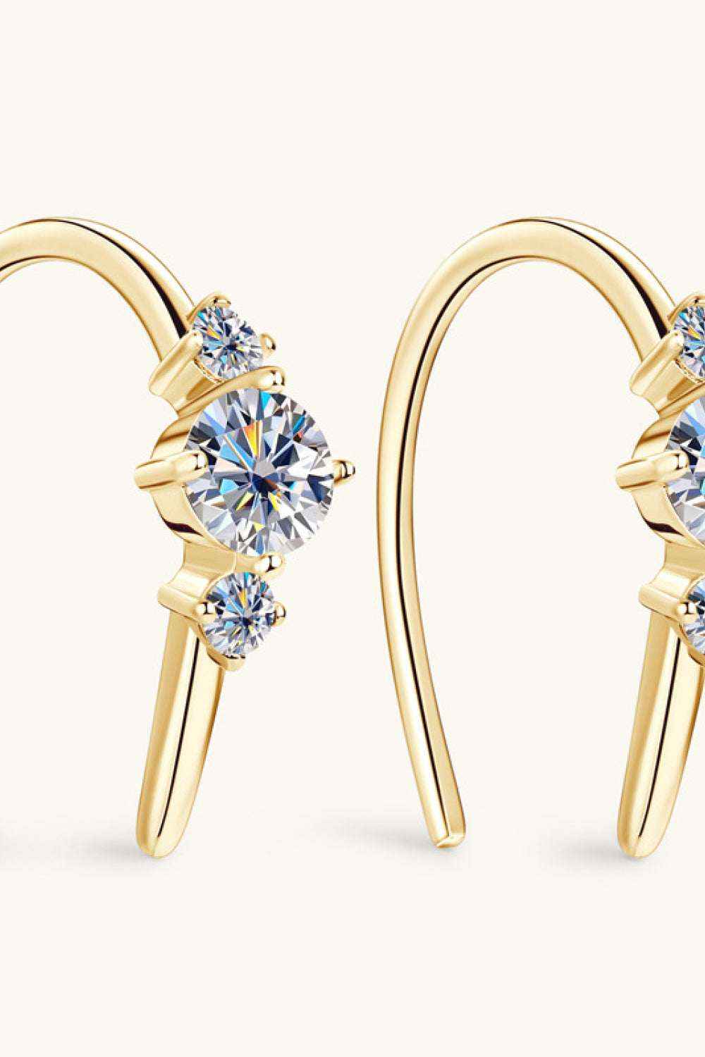 Cubic Zirconia Stud Earrings (Silver-Plated), angled product view