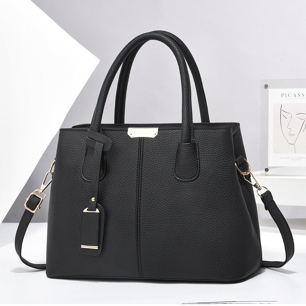 Women's PU Leather Square Tote Bag with Crossbody Strap, alternate product view
