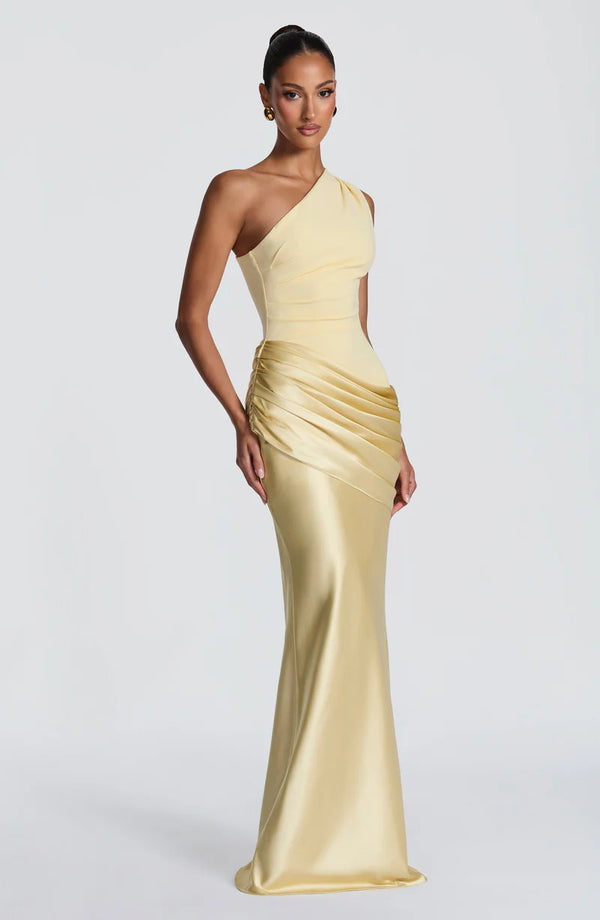 One-Shoulder Satin Mermaid Dress