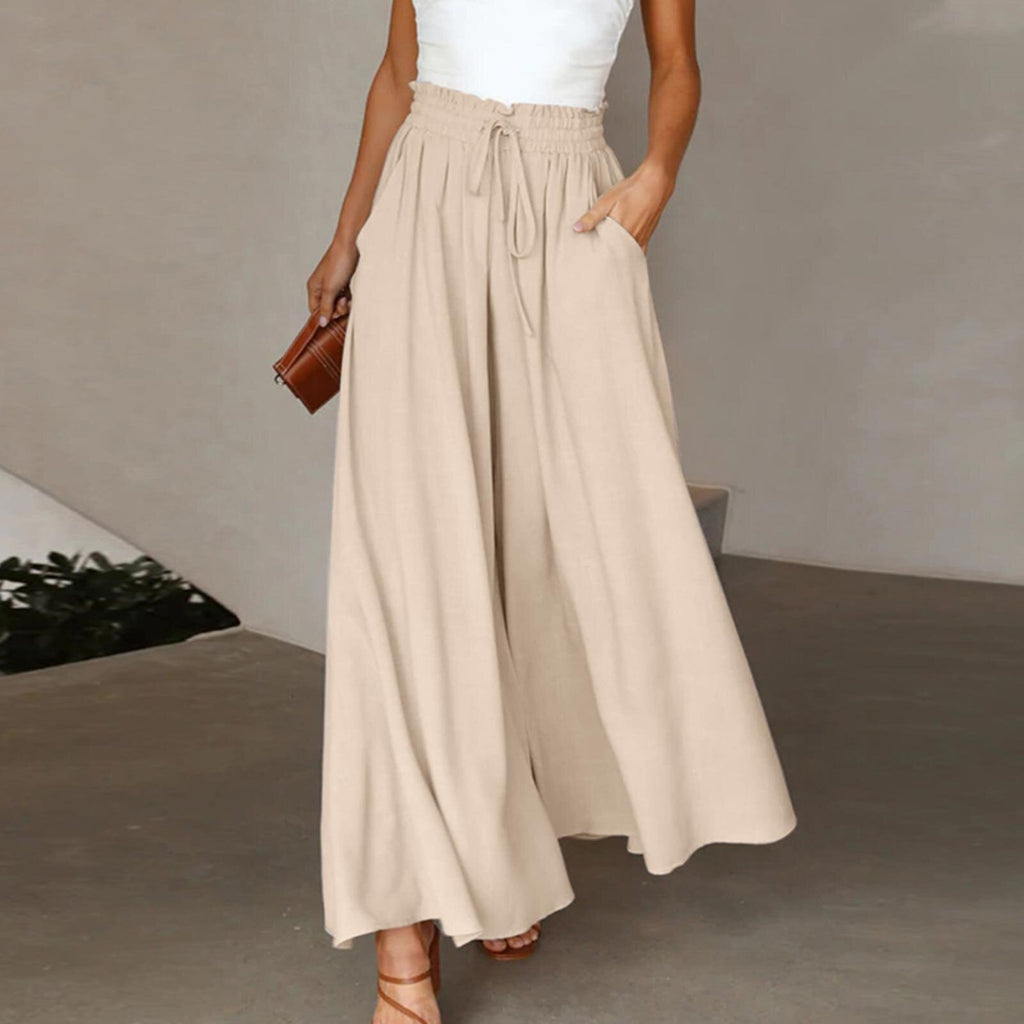 High-waisted wide-leg dress pants product image
