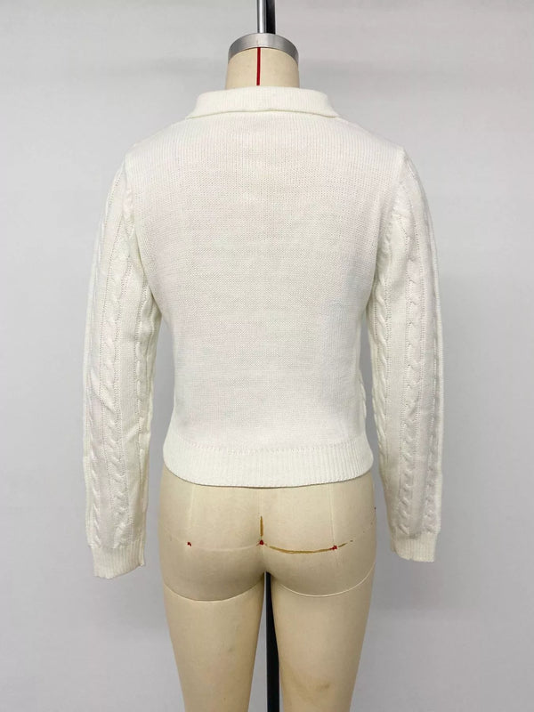 Cable Knit Long Sleeve Sweater view 14