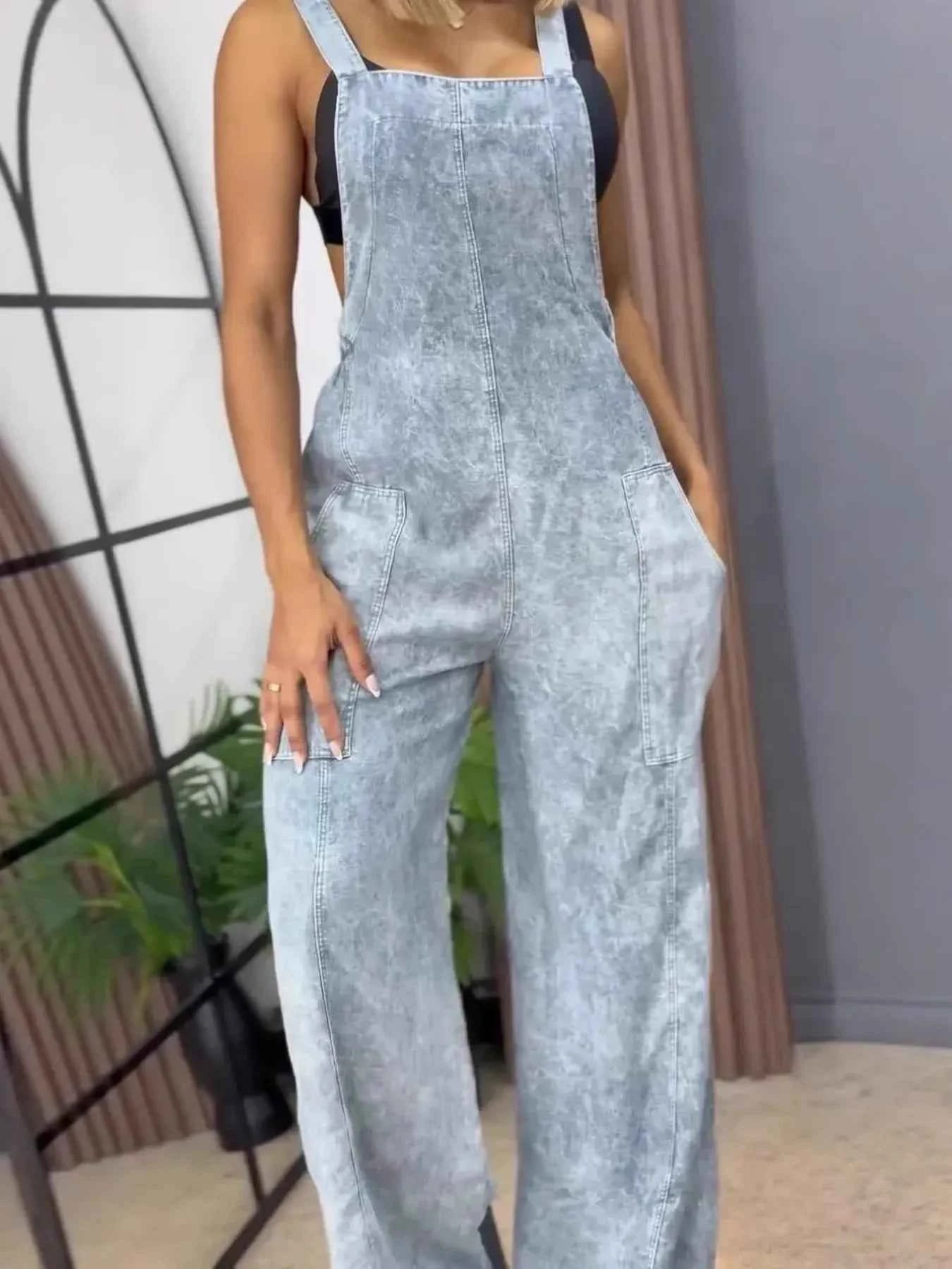 Plus size denim overalls — additional view 7