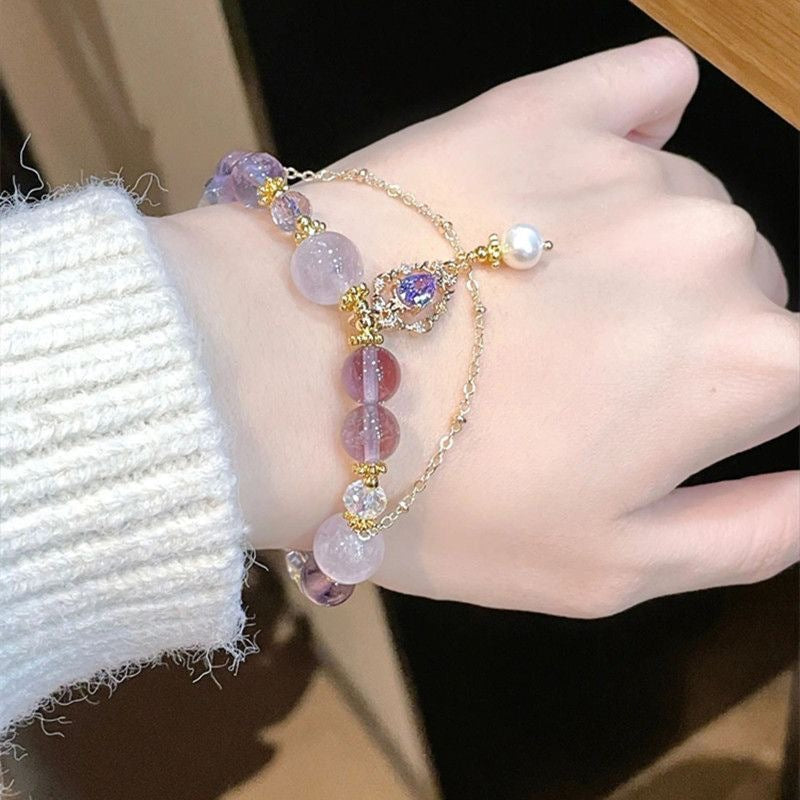 Unisex crystal beaded stretch bracelet - view 5