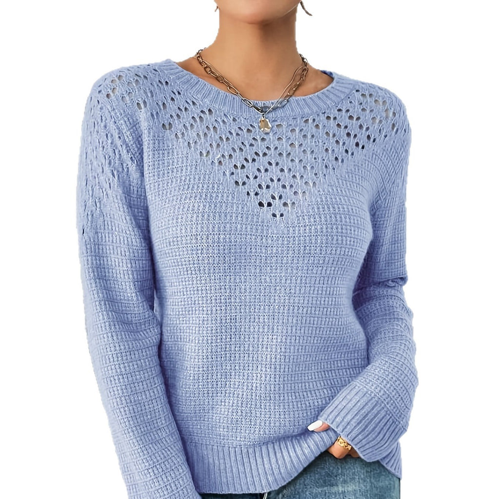Women's Crochet Knit Long-Sleeve Sweater-Splashis, alternate view 4