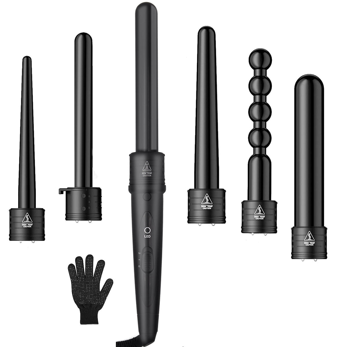 6-in-1 Interchangeable Ceramic Curling Wand Set, product view 7