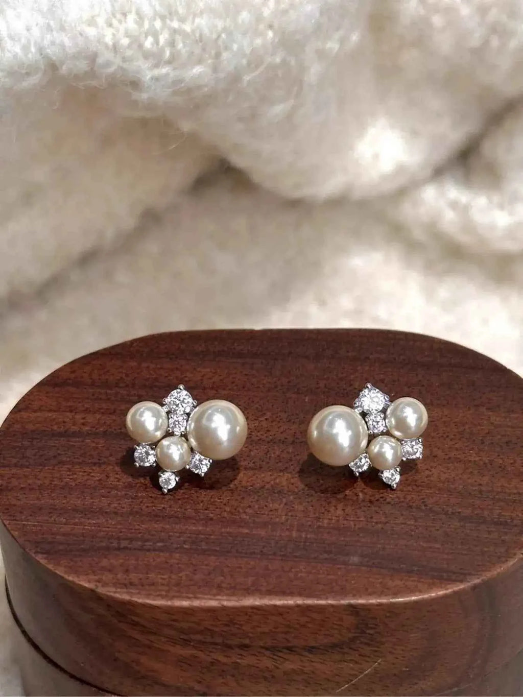 Pearl cluster stud earrings — additional view 2