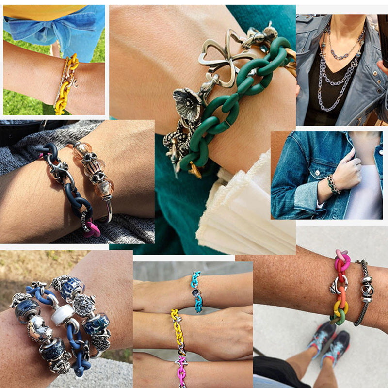 Product detail photo of Beaded X Bracelet Love 925 Sterling Silver Accessories Rubber Girls Diy Finished Bracelet, Bracelets