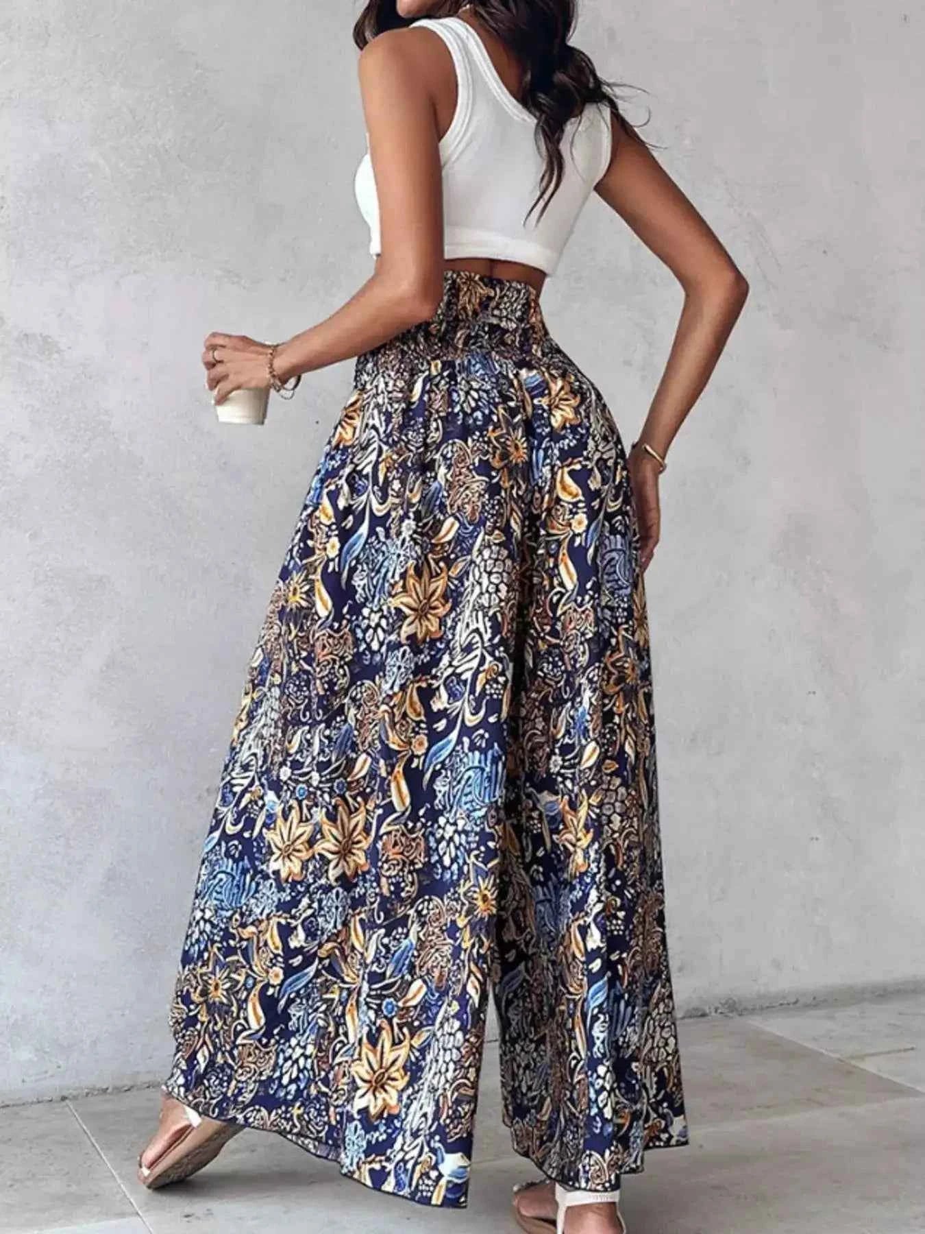 Printed wide-leg pants — additional view 11