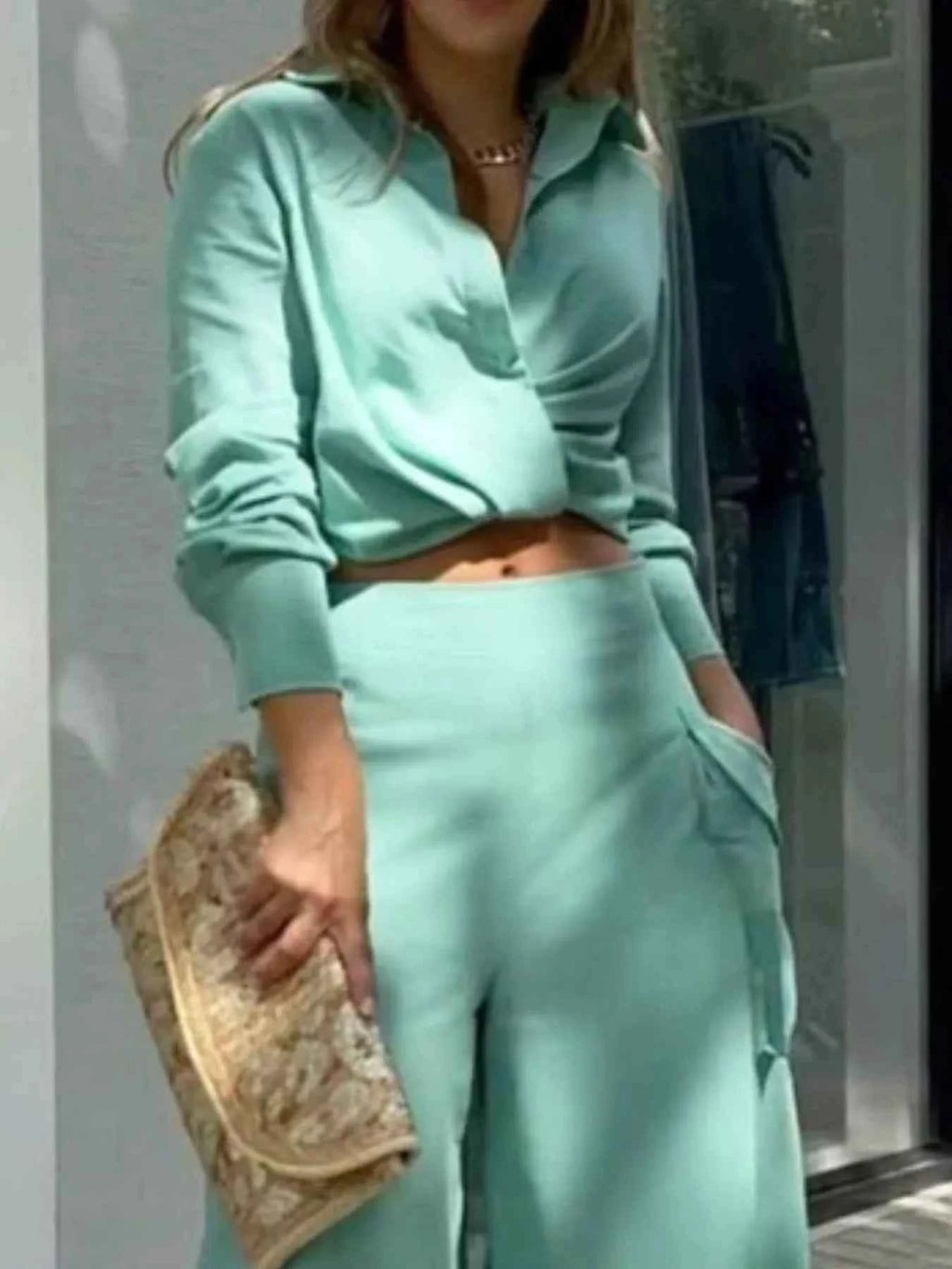 2026 Professional Wide Leg Pants and Shirt Set-Two-Piece Set-Splashis-Splashis