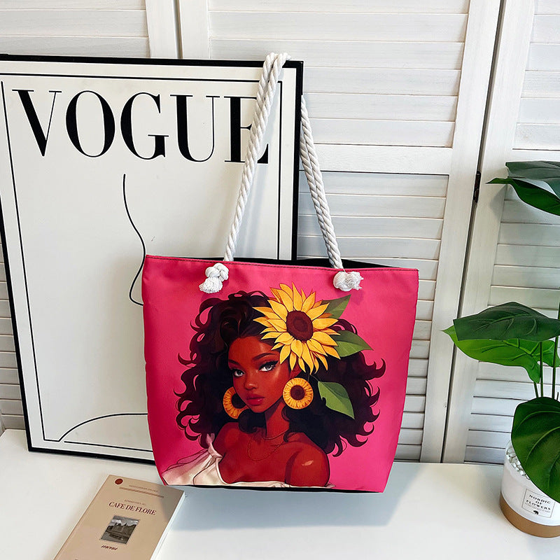 Printed Canvas Tote Bag