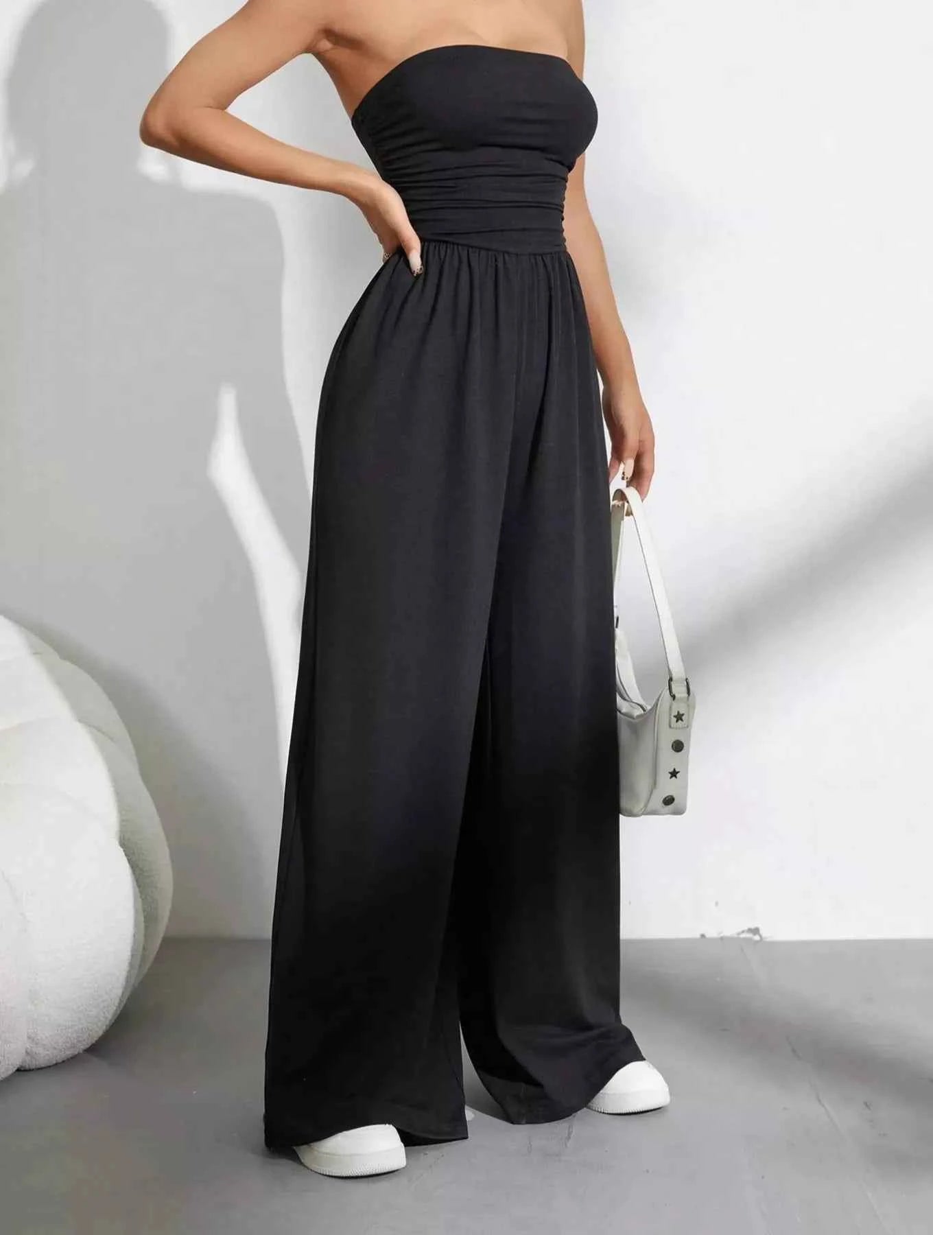 Strapless wide leg jumpsuit — additional view 9