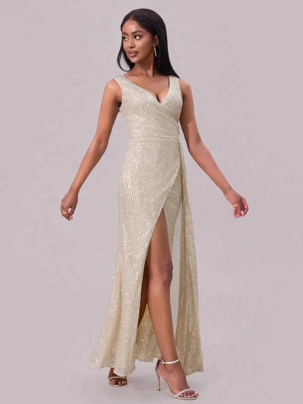 Sequin surplice maxi dress — additional view 6