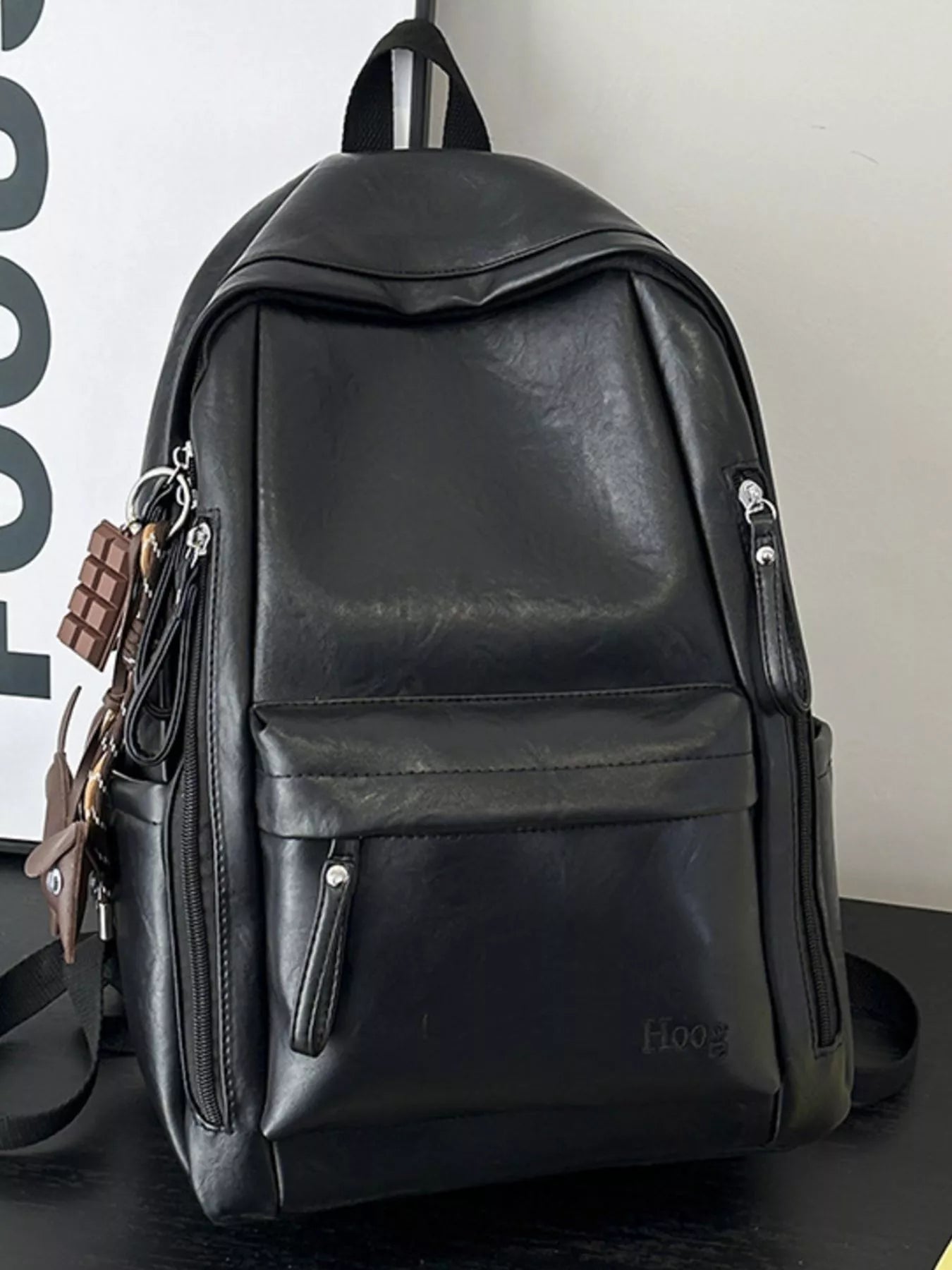 Medium PU Leather Texture Backpack — product image 2