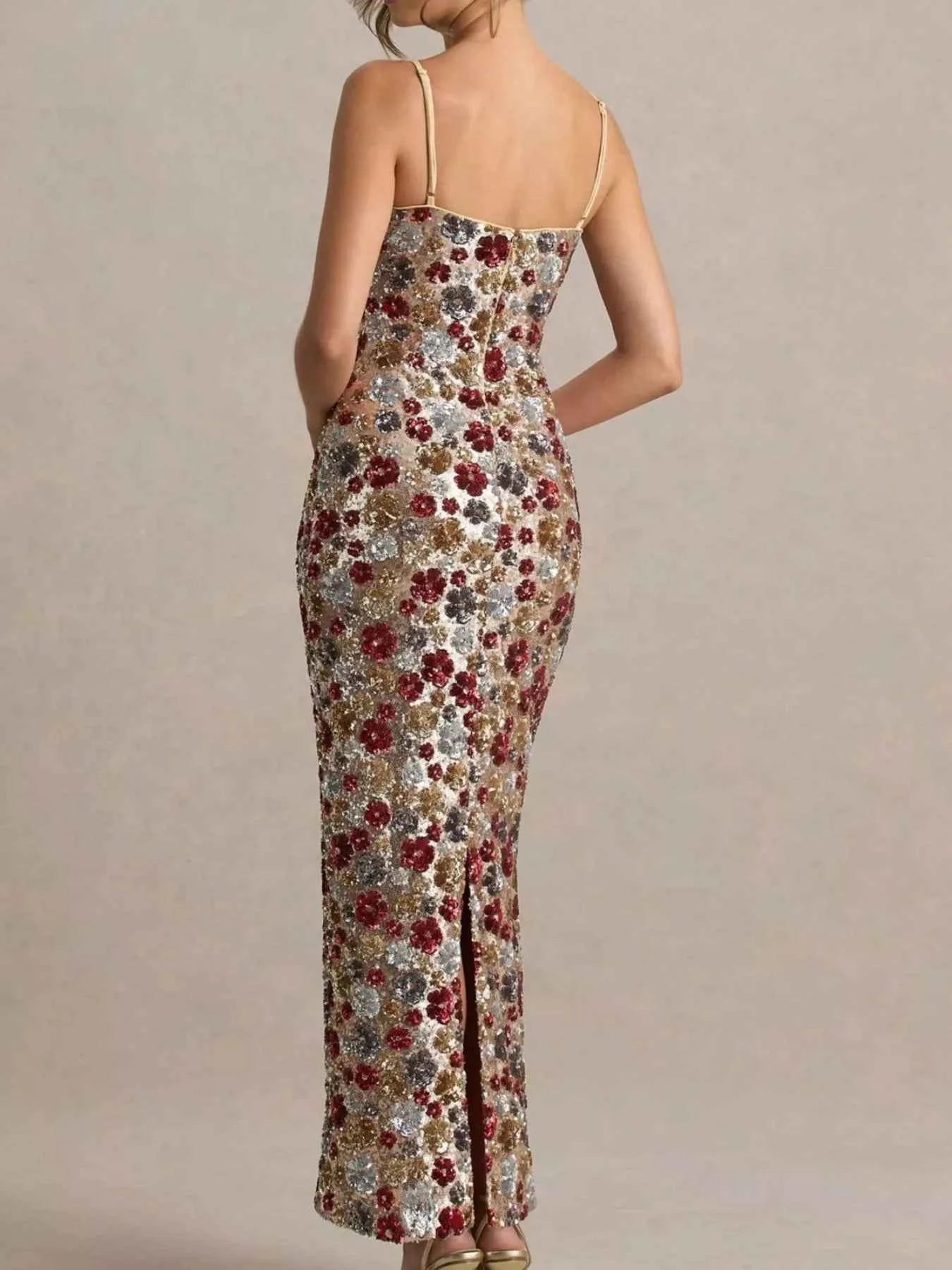 Floral sequin maxi dress — additional view 3