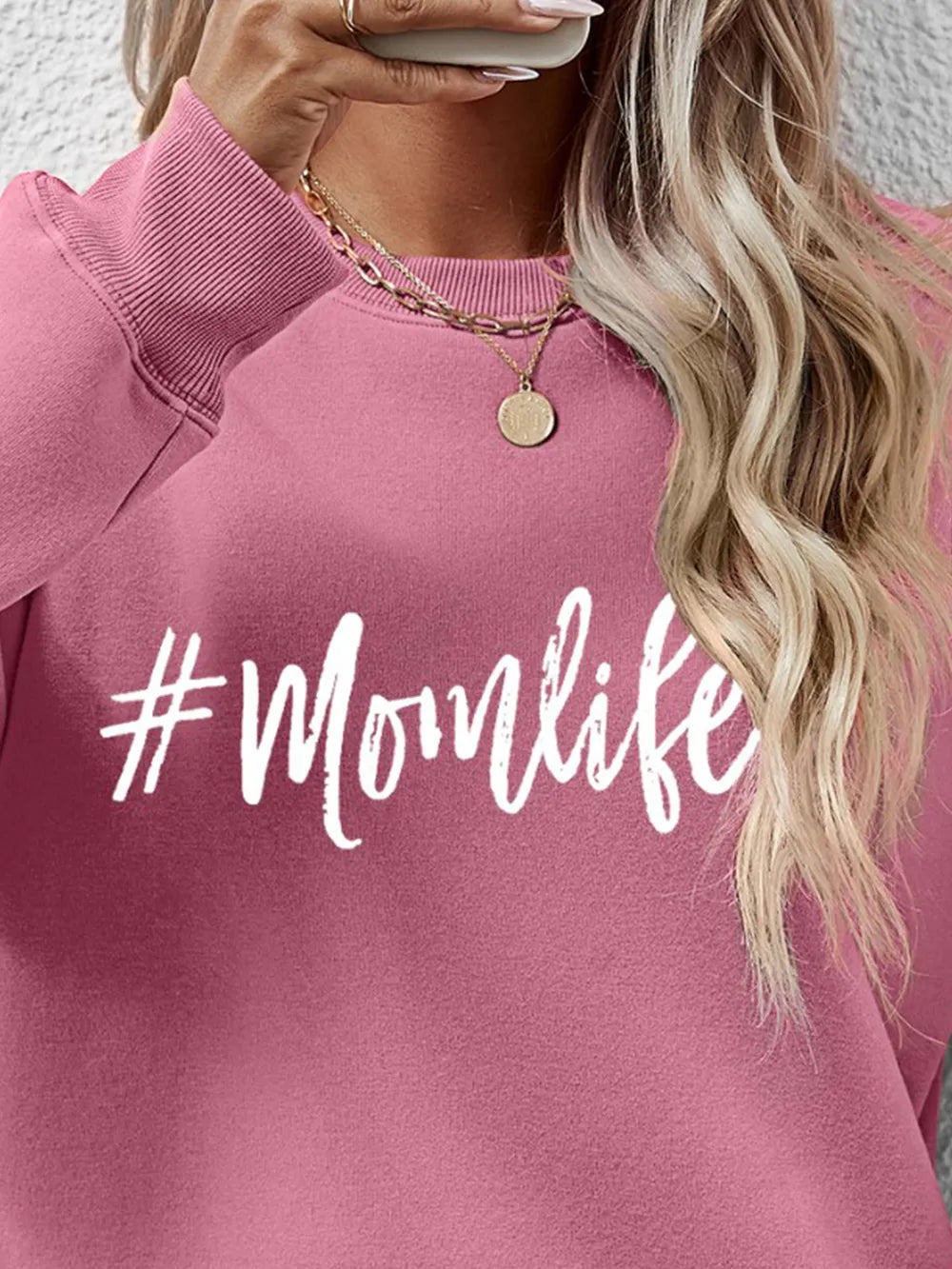 Letter Graphic Round Neck Sweatshirt view 20