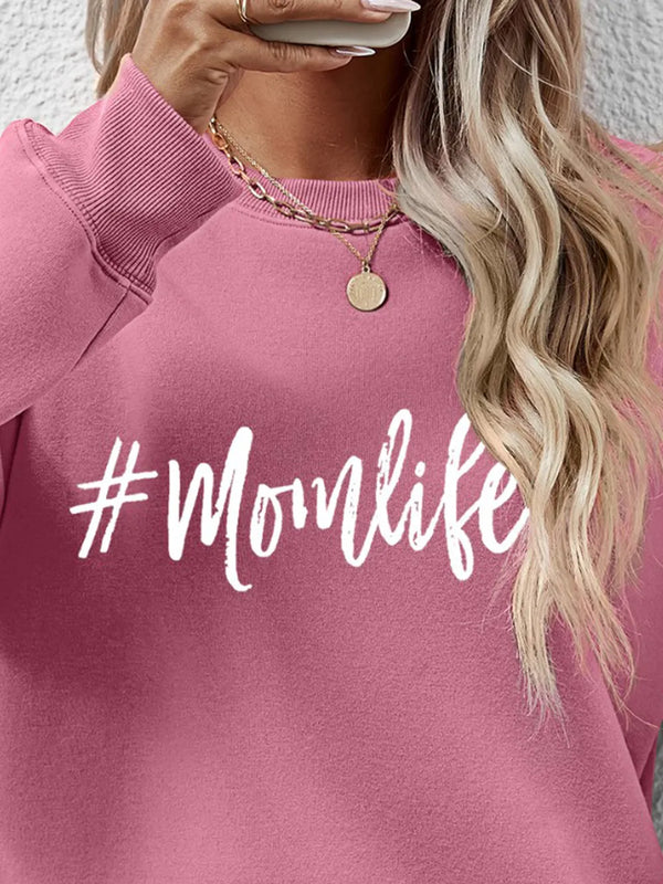 Letter Graphic Round Neck Sweatshirt view 20