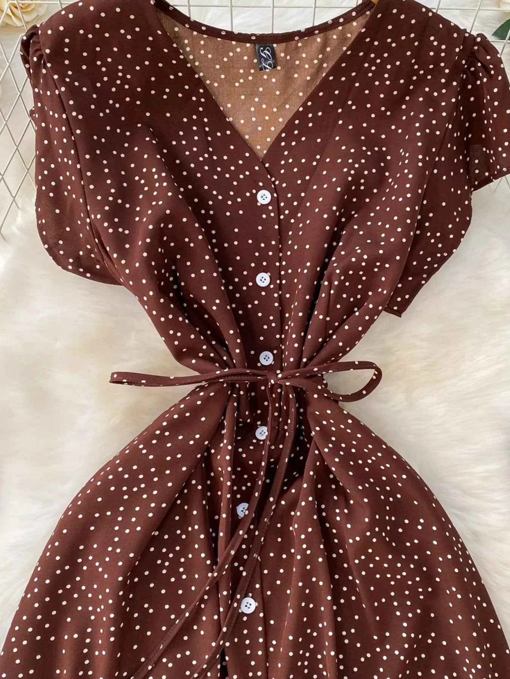 Vintage-Inspired Polka Dot Dress-Casual Dresses-Splashis-Splashis