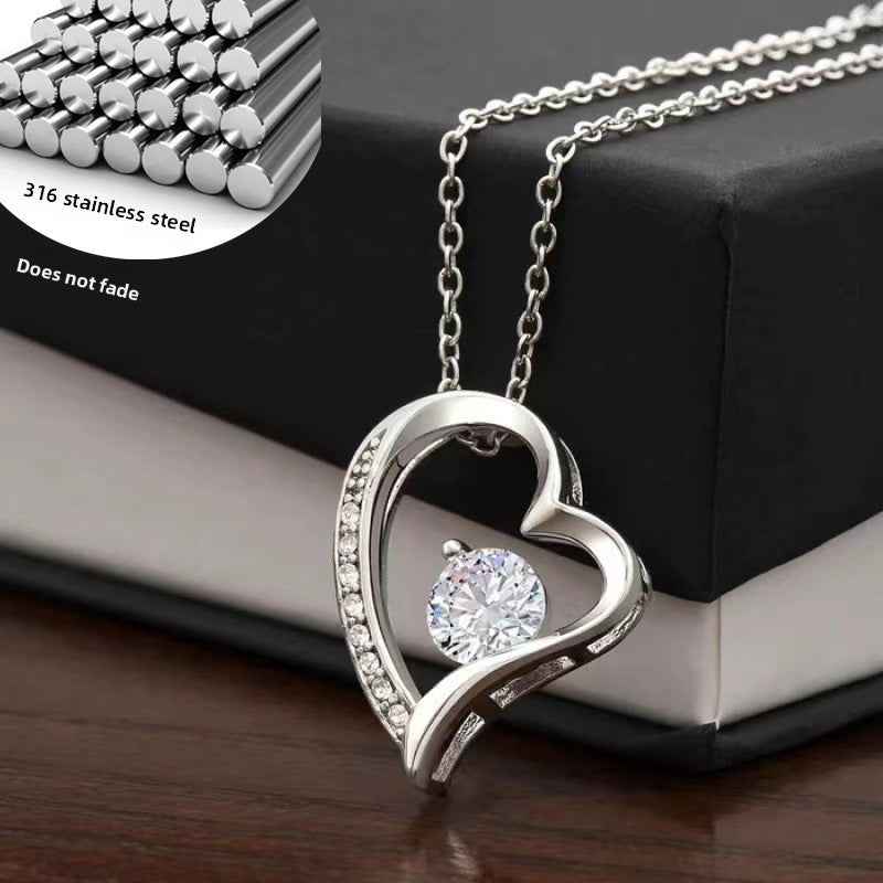 Heart shape zirconia necklace — additional view 8