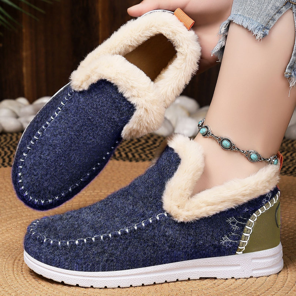 Women's Warm Lined Flat Winter Boots-Splashis