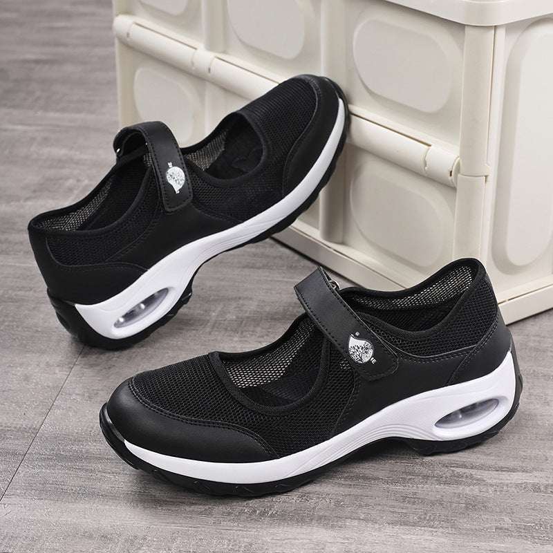 Red mesh slip-on sneakers