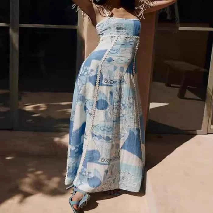 Printed square neck cami maxi dress — primary view
