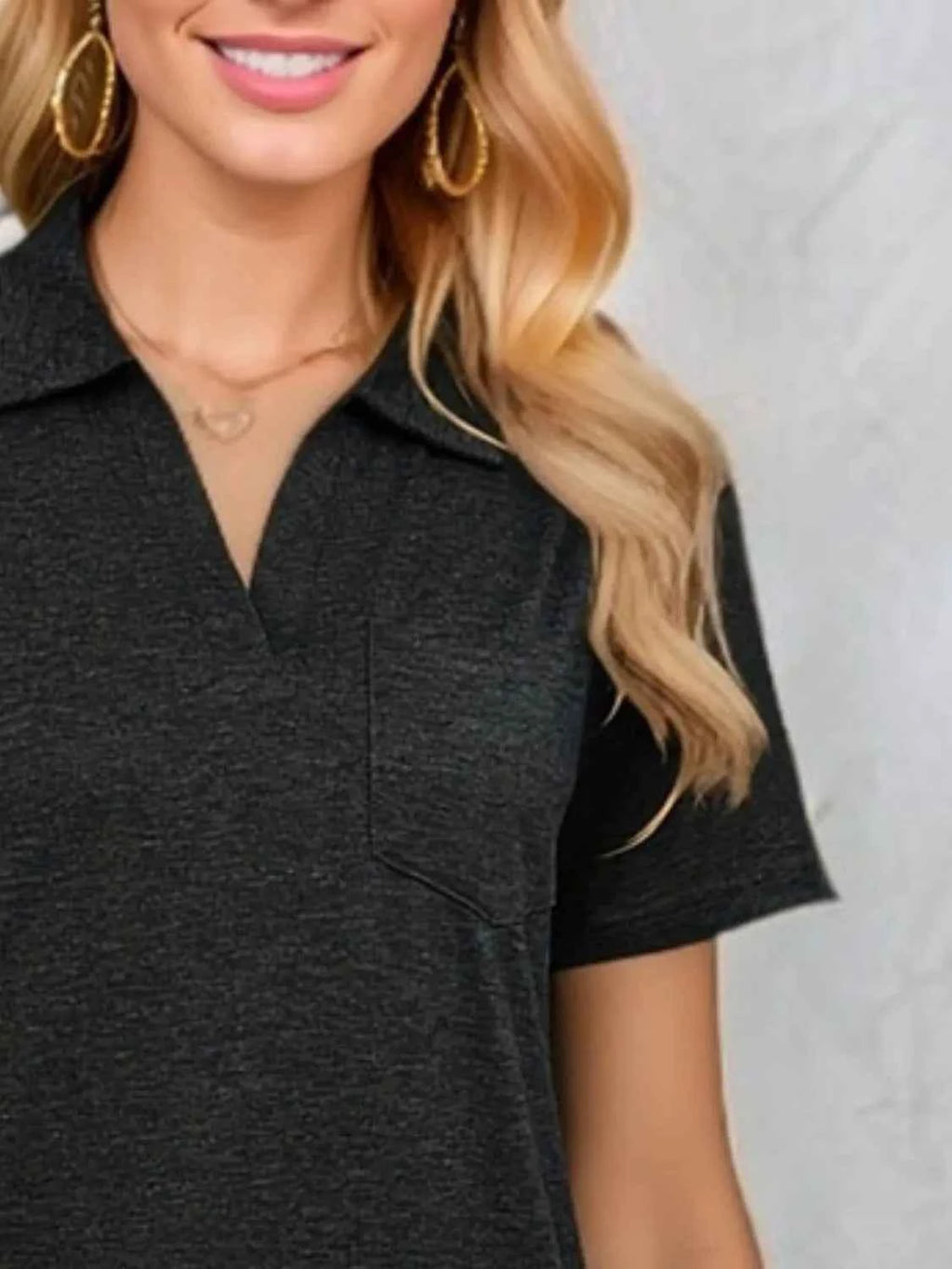 Johnny collar short sleeve top — additional view 8
