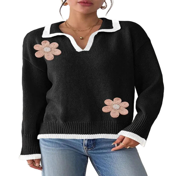 Women's Floral Patchwork Pullover Top for Everyday Style product image