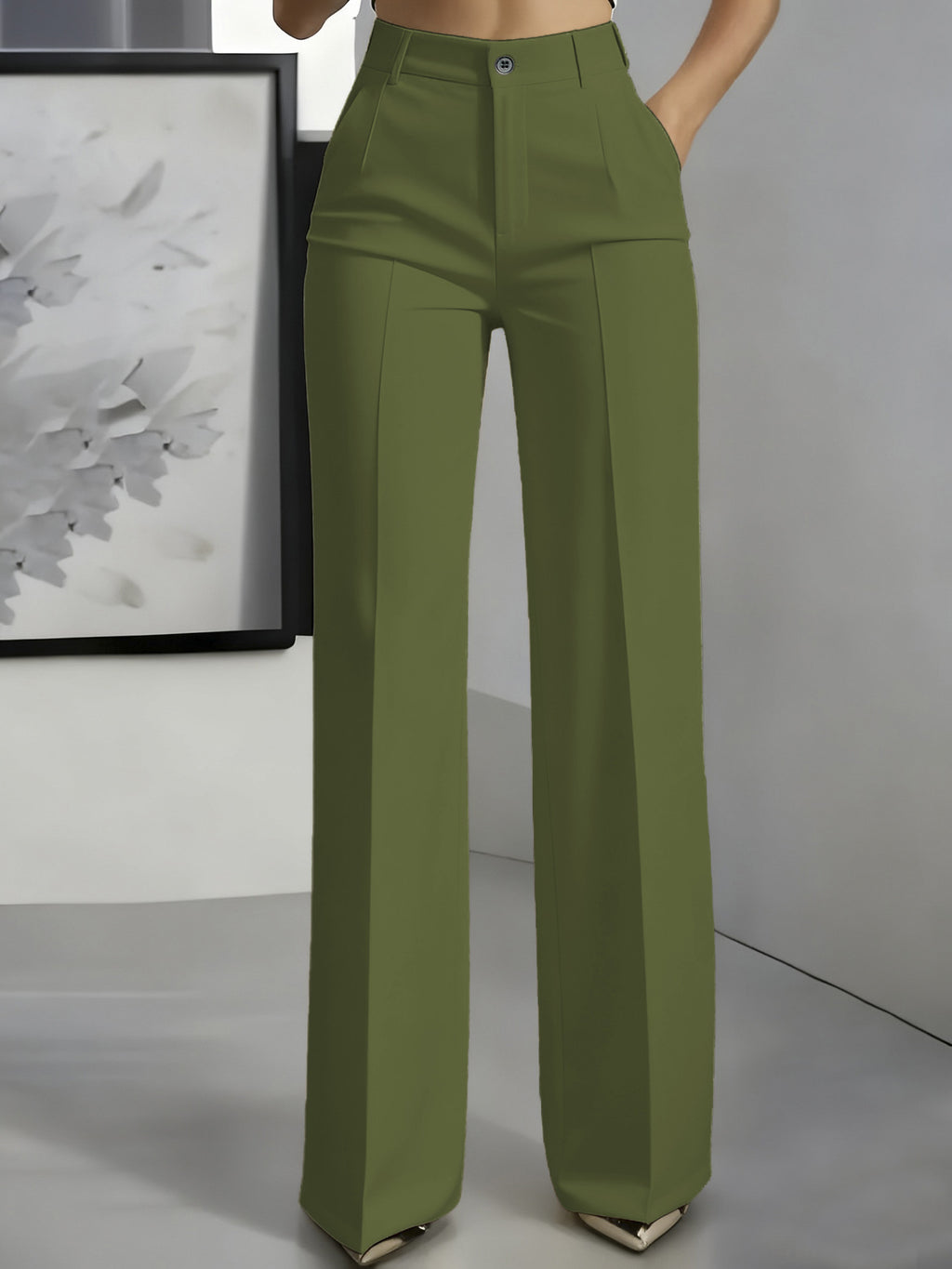 White minimalist polyester pants product image