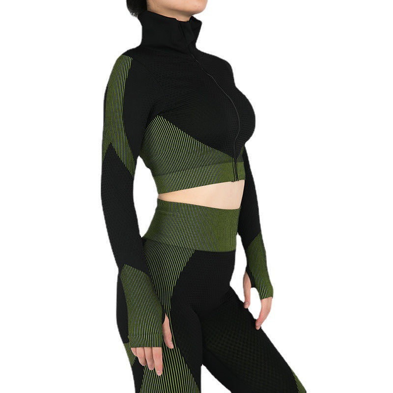 Women’s Zip-Front Activewear Set, angled product view