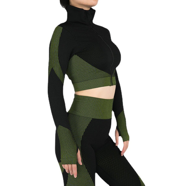 Women’s Zip-Front Activewear Set, angled product view