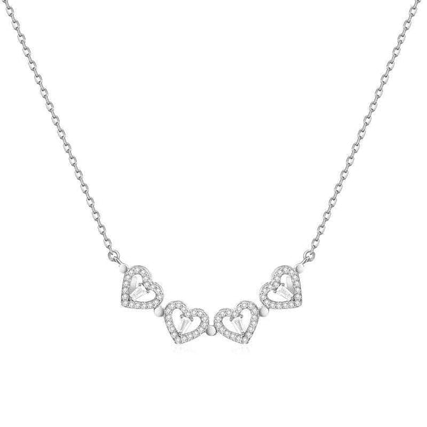 Four-leaf clover and heart necklace — primary view
