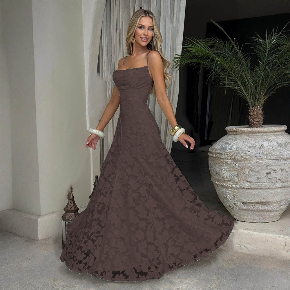 Lace Backless Evening Dress