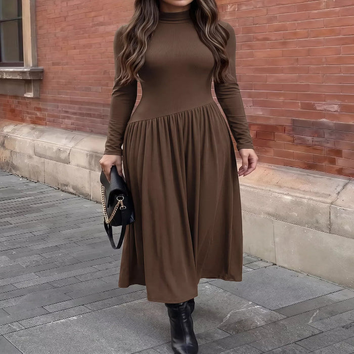 Mock Neck Long Sleeve Midi Dress — primary view