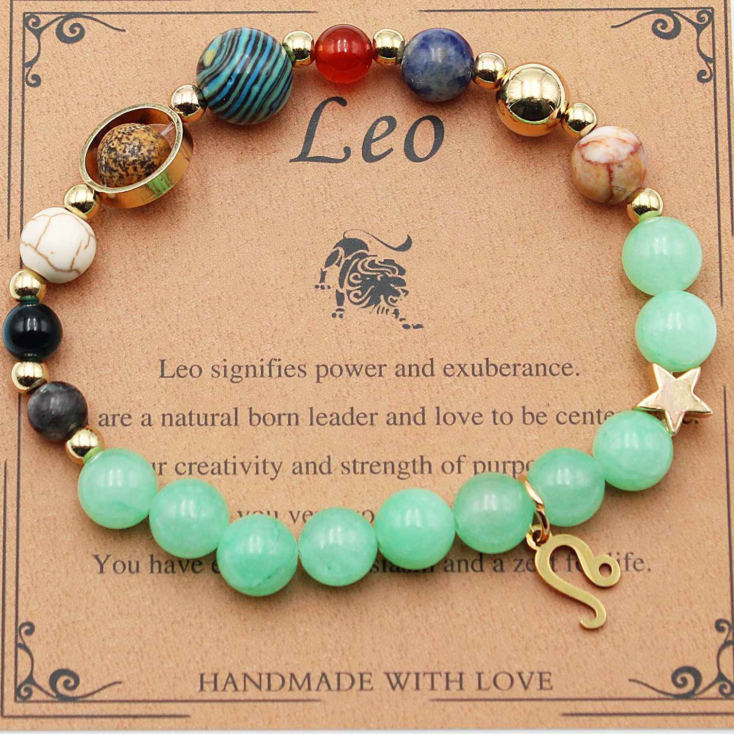 Magic of Eight Planets Jewelry Bracelet-Fashion-Splashis-Color:Leo Green Dongling-Splashis